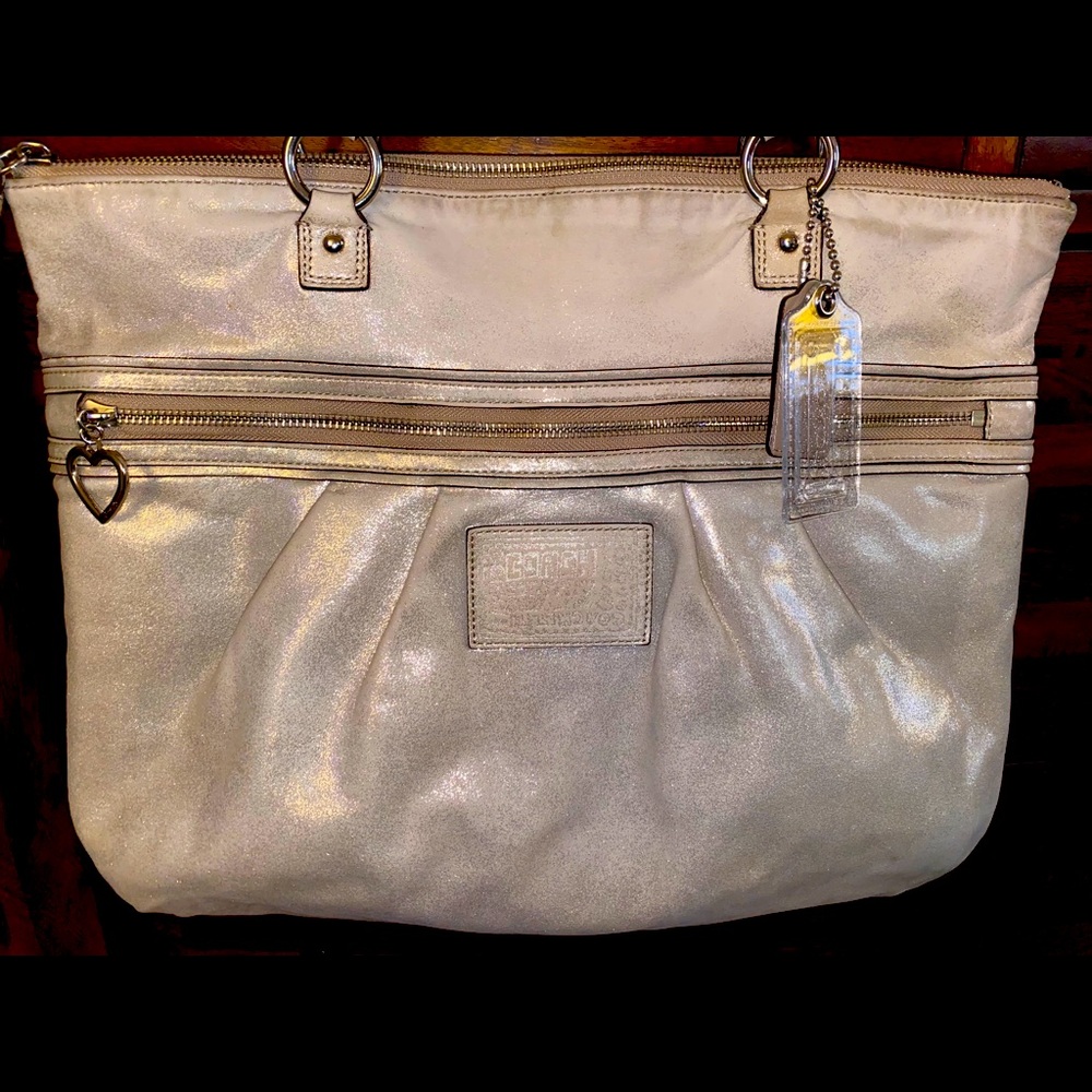 Rare Coach metallic large tote